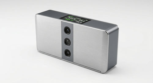 A sleek Foresight Sports GC3 photometric golf launch monitor sitting on a clean white studio background.