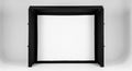 The premium SIG10 indoor golf simulator enclosure featuring a bright white impact screen and heavy-duty black padded borders.